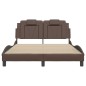 vidaXL Estructura cama con luces LED cuero sintético marrón 120x200 cm