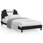 vidaXL Estructura cama con LED cuero sintético negro blanco 100x200 cm