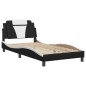vidaXL Estructura cama con LED cuero sintético negro blanco 100x200 cm