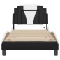 vidaXL Estructura cama con LED cuero sintético negro blanco 80x200 cm vidaXL Estructura cama con LED cuero sintético negro blanco 80x200 cm