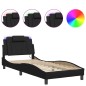 vidaXL Estructura cama con luces LED cuero sintético negro 90x190 cm vidaXL Estructura cama con luces LED cuero sintético negro 90x190 cm