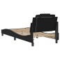 vidaXL Estructura cama con luces LED cuero sintético negro 90x190 cm vidaXL Estructura cama con luces LED cuero sintético negro 90x190 cm