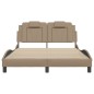 vidaXL Estructura de cama con LED cuero sintético capuchino 120x200 cm vidaXL Estructura de cama con LED cuero sintético capuchino 120x200 cm
