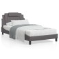 vidaXL Estructura cama con luces LED cuero sintético gris 100x200 cm vidaXL Estructura cama con luces LED cuero sintético gris 100x200 cm