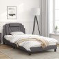 vidaXL Estructura cama con luces LED cuero sintético gris 100x200 cm vidaXL Estructura cama con luces LED cuero sintético gris 100x200 cm