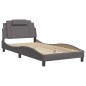 vidaXL Estructura cama con luces LED cuero sintético gris 100x200 cm vidaXL Estructura cama con luces LED cuero sintético gris 100x200 cm