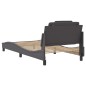 vidaXL Estructura cama con luces LED cuero sintético gris 100x200 cm vidaXL Estructura cama con luces LED cuero sintético gris 100x200 cm