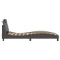 vidaXL Estructura cama con luces LED cuero sintético gris 100x200 cm vidaXL Estructura cama con luces LED cuero sintético gris 100x200 cm