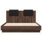 vidaXL Cama con cabecero madera de ingeniería marrón roble 150x200 cm