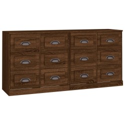 vidaXL Aparadores 2 piezas madera contrachapada marrón roble