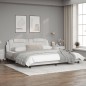 vidaXL Estructura cama con luces LED cuero sintético blanco 200x200 cm