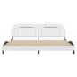 vidaXL Estructura cama con luces LED cuero sintético blanco 200x200 cm