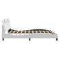 vidaXL Estructura cama con luces LED cuero sintético blanco 200x200 cm