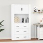 vidaXL Aparador alto madera contrachapada blanco vidaXL Aparador alto madera contrachapada blanco