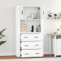 vidaXL Aparador alto madera contrachapada blanco vidaXL Aparador alto madera contrachapada blanco