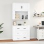 vidaXL Aparador alto madera contrachapada blanco vidaXL Aparador alto madera contrachapada blanco