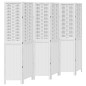 vidaXL Biombo separador de 6 paneles madera maciza Paulownia blanco vidaXL Biombo separador de 6 paneles madera maciza Paulownia blanco
