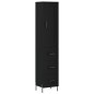 vidaXL Aparador de madera contrachapada negro 34,5x34x180 cm vidaXL Aparador de madera contrachapada negro 34,5x34x180 cm