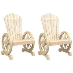 vidaXL Sillones de jardín Adirondack 2 uds madera maciza de abeto