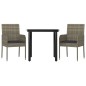 vidaXL Set comedor jardín 3 pzas y cojines ratán sintético negro gris vidaXL Set comedor jardín 3 pzas y cojines ratán sintético negro gris