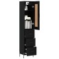 vidaXL Aparador de madera contrachapada negro 34,5x34x180 cm vidaXL Aparador de madera contrachapada negro 34,5x34x180 cm