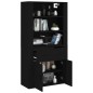 vidaXL Aparador alto madera contrachapada negro vidaXL Aparador alto madera contrachapada negro