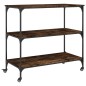 vidaXL Carrito de cocina madera ingeniería roble ahumado 102x50x95 cm vidaXL Carrito de cocina madera ingeniería roble ahumado 102x50x95 cm