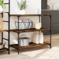 vidaXL Carrito de cocina madera ingeniería roble ahumado 102x50x95 cm vidaXL Carrito de cocina madera ingeniería roble ahumado 102x50x95 cm