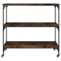 vidaXL Carrito de cocina madera ingeniería roble ahumado 102x50x95 cm vidaXL Carrito de cocina madera ingeniería roble ahumado 102x50x95 cm