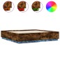 vidaXL Estructura cama con luces LED madera roble ahumado 200x200 cm