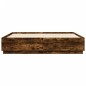 vidaXL Estructura cama con luces LED madera roble ahumado 200x200 cm