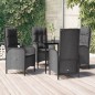 vidaXL Set de muebles jardín 5 pzas con cojines ratán sintético negro vidaXL Set de muebles jardín 5 pzas con cojines ratán sintético negro