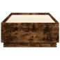 vidaXL Estructura cama con luces LED madera roble ahumado 100x200 cm
