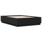 vidaXL Estructura cama con luces LED madera ingeniería negro 160x200cm vidaXL Estructura cama con luces LED madera ingeniería negro 160x200cm