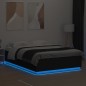 vidaXL Estructura cama con luces LED madera ingeniería negro 160x200cm vidaXL Estructura cama con luces LED madera ingeniería negro 160x200cm