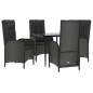 vidaXL Set de muebles jardín 5 pzas con cojines ratán sintético negro vidaXL Set de muebles jardín 5 pzas con cojines ratán sintético negro