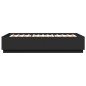 vidaXL Estructura cama con luces LED madera ingeniería negro 160x200cm vidaXL Estructura cama con luces LED madera ingeniería negro 160x200cm