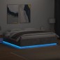 vidaXL Estructura cama con luces LED madera gris hormigón 180x200 cm vidaXL Estructura cama con luces LED madera gris hormigón 180x200 cm