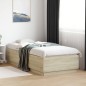 vidaXL Estructura de cama con luces LED madera roble Sonoma 90x200 cm vidaXL Estructura de cama con luces LED madera roble Sonoma 90x200 cm