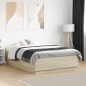 vidaXL Estructura cama con luces LED madera roble Sonoma 120x190 cm vidaXL Estructura cama con luces LED madera roble Sonoma 120x190 cm