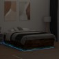 vidaXL Estructura cama con luces LED madera roble ahumado 120x190 cm vidaXL Estructura cama con luces LED madera roble ahumado 120x190 cm