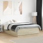 vidaXL Estructura cama con luces LED madera roble Sonoma 140x190 cm