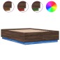 vidaXL Estructura cama con luces LED madera roble marrón 140x200 cm vidaXL Estructura cama con luces LED madera roble marrón 140x200 cm