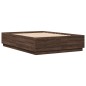 vidaXL Estructura cama con luces LED madera roble marrón 140x200 cm vidaXL Estructura cama con luces LED madera roble marrón 140x200 cm