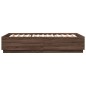 vidaXL Estructura cama con luces LED madera roble marrón 140x200 cm vidaXL Estructura cama con luces LED madera roble marrón 140x200 cm