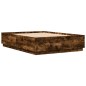 vidaXL Estructura cama con luces LED madera roble ahumado 140x200 cm vidaXL Estructura cama con luces LED madera roble ahumado 140x200 cm