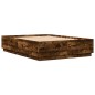 vidaXL Estructura cama con luces LED madera roble ahumado 140x200 cm vidaXL Estructura cama con luces LED madera roble ahumado 140x200 cm