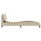 vidaXL Estructura de cama con luces LED tela crema 90x200 cm vidaXL Estructura de cama con luces LED tela crema 90x200 cm