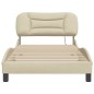 vidaXL Estructura de cama con luces LED tela crema 100x200 cm vidaXL Estructura de cama con luces LED tela crema 100x200 cm
