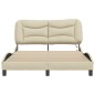 vidaXL Estructura de cama con luces LED tela crema 120x200 cm vidaXL Estructura de cama con luces LED tela crema 120x200 cm